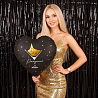 Шар сердце GLAM 45см ДР Бокал мартини