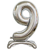 Цифры и числа Шар цифра "9", 76см Silver под воздух 1207-3655