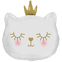 Котики Шар фигура Кошка в короне голова белая 1207-4956