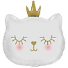 Котики Шар фигура Кошка в короне голова белая 1207-4956