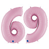Цифры и числа Шар цифра "6" или "9" 101см Пастель Pink 1207-3333