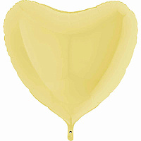 Элегантная Вечеринка Шар СЕРДЦЕ 91см Пастель Matte Yellow 1204-0895