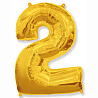Цифры и числа Шарик цифра "2", Gold 81см 1207-4240