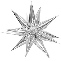 Серебряная Шар 3D ЗВЕЗДА Составная Silver 127см 1209-0544