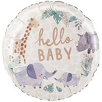 Я родился Шарик 45см HELLO BABY Жираф Слон Носорог 1202-3811