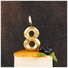 Свеча цифра 8 Грань золото блеск 7см