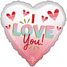 Я тебя люблю! Шарик 45см Сердце Омбре бело-розовое ILY 1202-3812