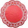  Салфетки ажур Круг красный 26 см, 6 шт 1502-1689