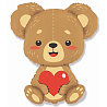 Я тебя люблю! Шар фигура Медвежонок с сердцем 1207-4594