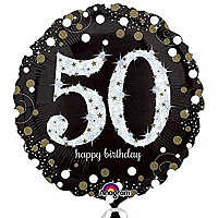 Юбилей Шар 45см Sparkling Birthday 50 gold 1202-2724
