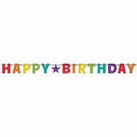 Радужная Гирлянда Happy Birthday голография 1505-1823