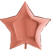 Розовое Золото Шар ЗВЕЗДА 91см Металлик Rose Gold 1204-0759
