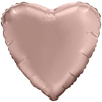 Розовое Золото Шар сердце 76см Металлик Rose Gold 1204-1021