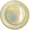  Тарелки голографические золотые, 6 шт 1502-4077