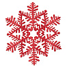  Снежинка пластик блеск красная 28см 1501-4603