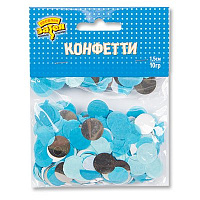 Голубая Конфетти Круги тишью, фольга Сереб/Голуб 1501-4092
