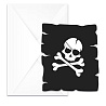  Приглашения Череп Пирата черн, 6 штук 1403-0184