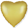 Золотая Шарик Сердце 45см Сатин Gold 1204-0955