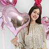 Шар Сердце изгиб 45см Met Light Pink