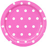  Тарелки малые Горошек ярко-розовые, 6 шт 1502-3912