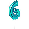 Цифры и числа Шар цифра "6" 40см Turquoise под воздух 1206-1227